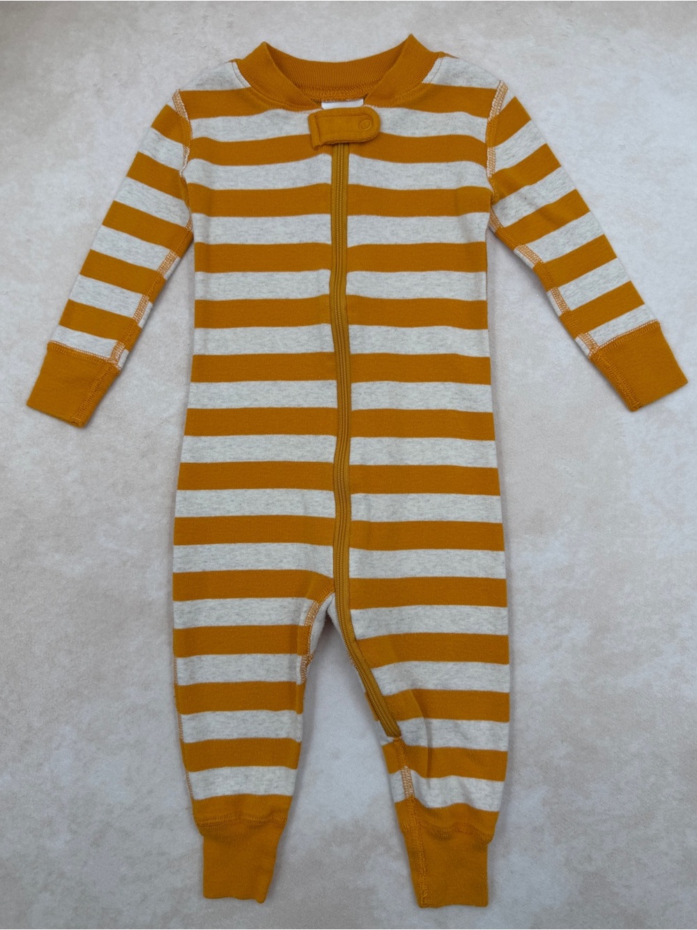 Hanna Andersson Mustard Striped Zippy Sleeper 70